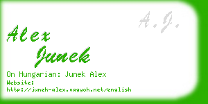 alex junek business card